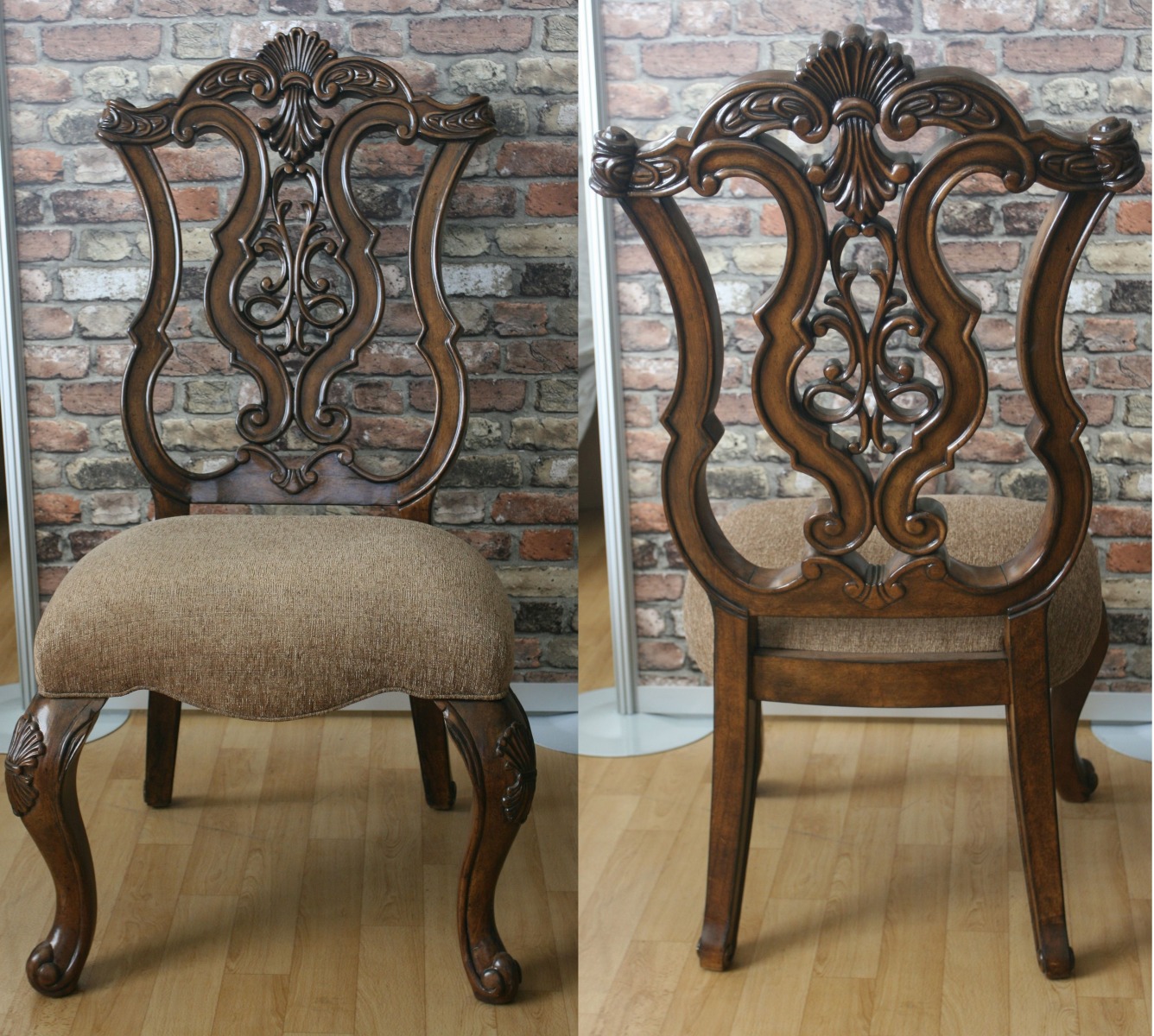 Krēsli ar dekoratīvu atzveltni   55/69 x 65 x 122